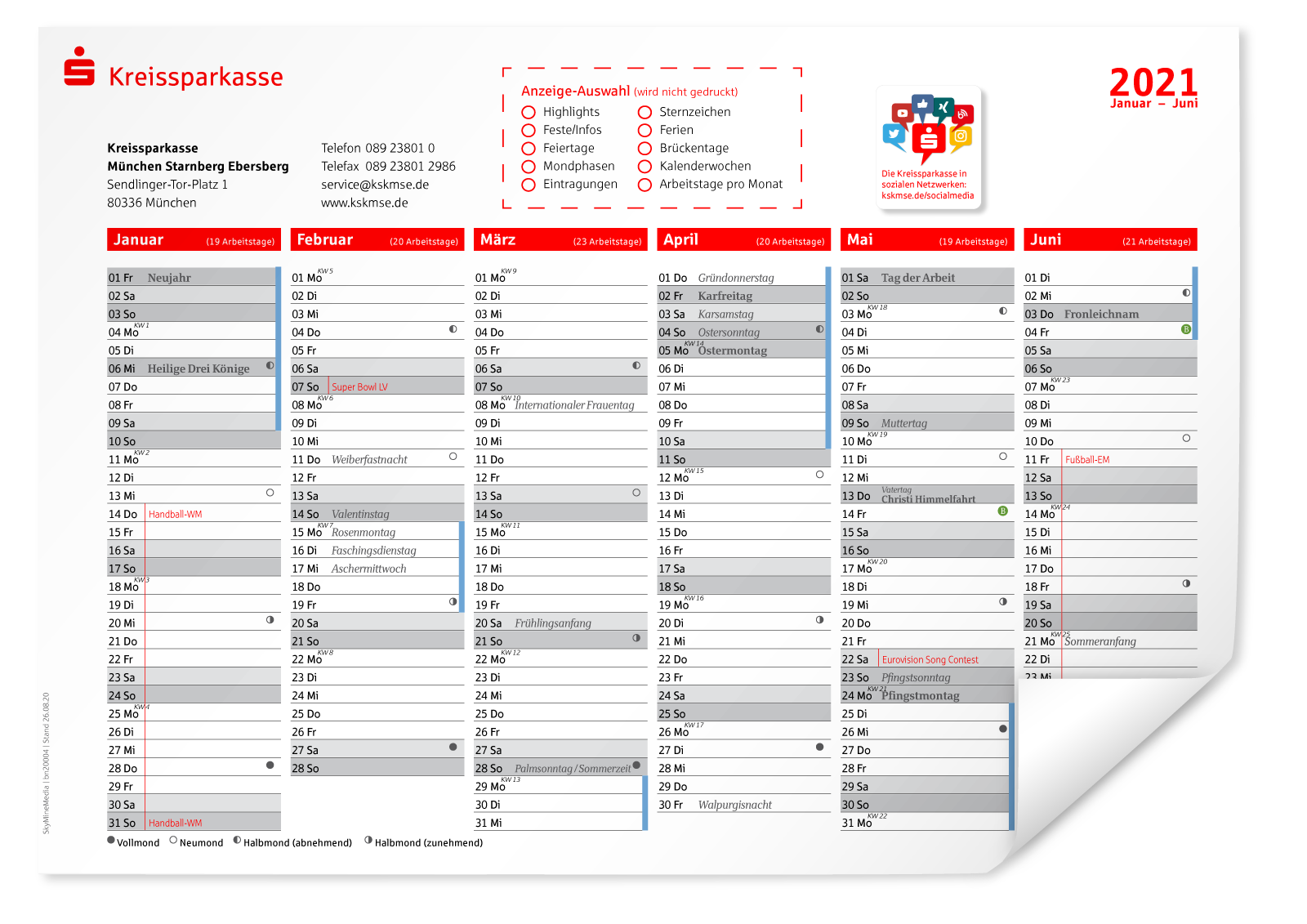 Jahresplaner 2021 Kreissparkasse Munchen Starnberg Ebersberg